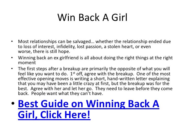 How to win a girls heart again